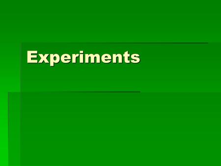 Experiments. Vocabulary  Response Variable – One that measures an outcome or result of study (dependent variable, y)  Explanatory Variable – One that.