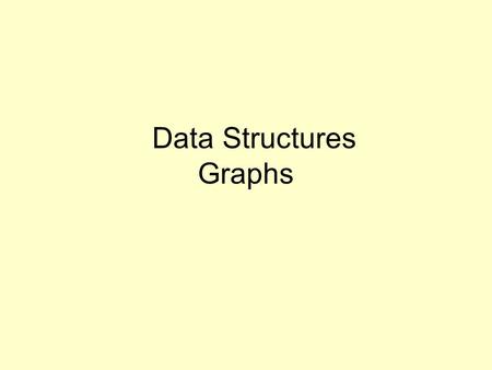 Data Structures Graphs. Graph… ADT? Not quite an ADT… operations not clear A formalism for representing relationships between objects Graph G = (V,E)