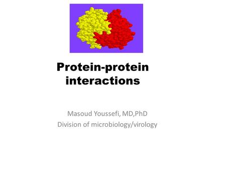 Protein-protein interactions Masoud Youssefi, MD,PhD Division of microbiology/virology.