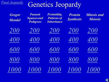 Punnett Squares and Pedigrees Probability, Patterns of Inheritance