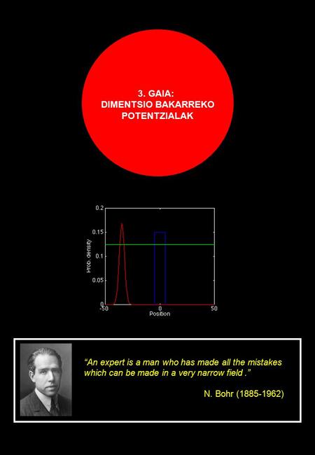 3. GAIA: DIMENTSIO BAKARREKO POTENTZIALAK “An expert is a man who has made all the mistakes which can be made in a very narrow field.” N. Bohr (1885-1962)