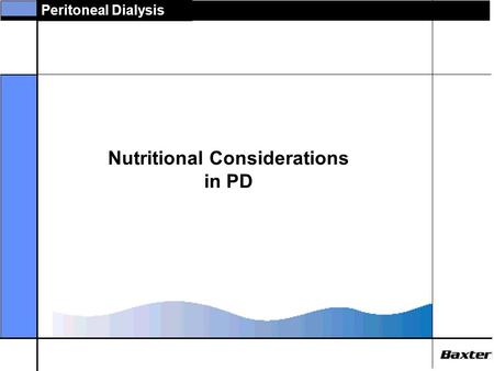 Nutritional Considerations in PD
