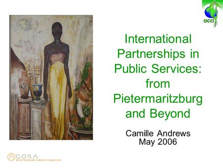 International Partnerships in Public Services: from Pietermaritzburg and Beyond Camille Andrews May 2006.