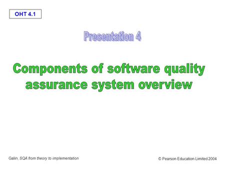 Components of software quality assurance system overview