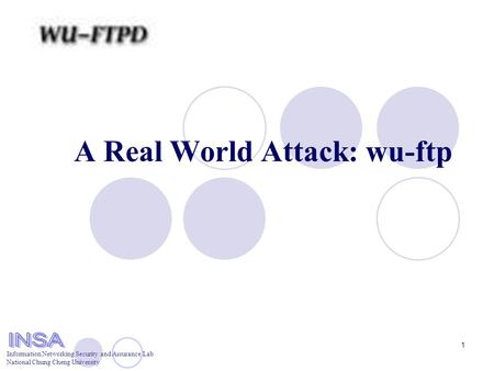 Information Networking Security and Assurance Lab National Chung Cheng University 1 A Real World Attack: wu-ftp.