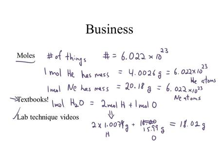 Business Moles Textbooks! Lab technique videos. Chapter 2: Modern Atomic Theory Matter consists of atoms Atoms consist of three fundamental particles,