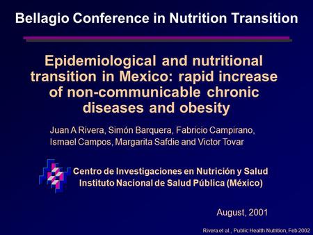 Epidemiological and nutritional transition in Mexico: rapid increase