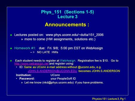 Phys_151 (Sections 1-5) Lecture 3