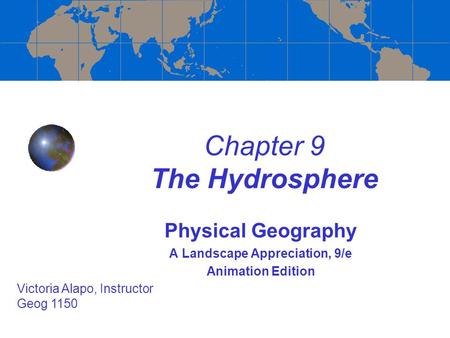 Chapter 9 The Hydrosphere
