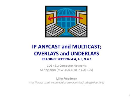IP ANYCAST and MULTICAST;