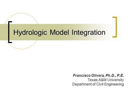 Hydrologic Model Integration