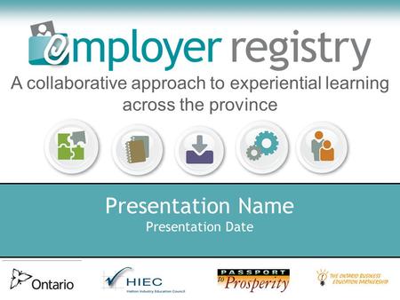 Presentation Name Presentation Date A collaborative approach to experiential learning across the province.