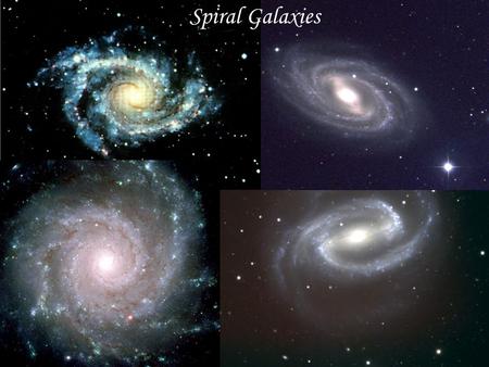 Spiral Galaxies. Elliptical Galaxies Irregular Galaxies.