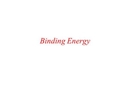 Binding Energy 3.3 Binding Energy The binding energy of a nucleus is the energy required to separate all of the constituent nucleons from the nucleus.