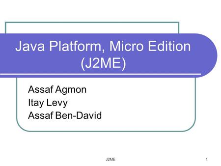 Java Platform, Micro Edition (J2ME)