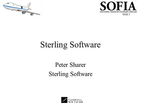 Slide 1 Sterling Software Peter Sharer Sterling Software.