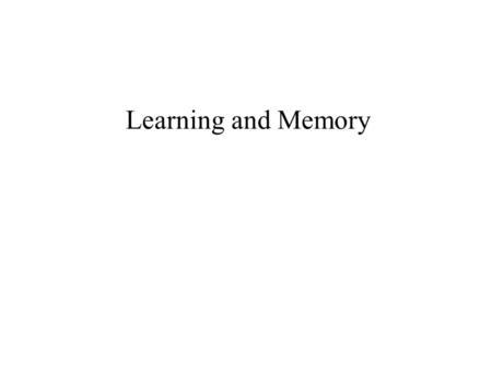 Learning and Memory. LearningLearning refers to a relatively permanent change in behaviour that is caused by experience. It’s an ongoing process. »Vicarious.
