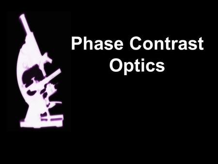 Theory & Appl. Light Microscopy Phase Contrast Optics.
