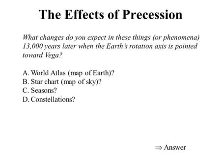 The Effects of Precession