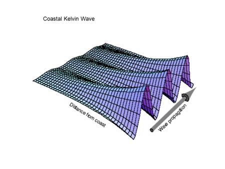 Coastal Kelvin Wave. Kelvin wave h=50 meters—f=10 -4 1/s.