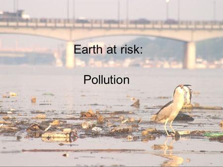 Earth at risk: Pollution.