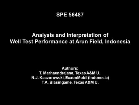 SPE Analysis and Interpretation of