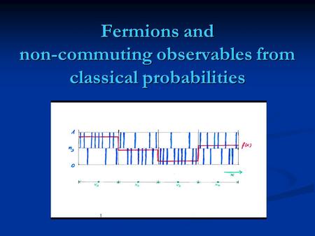 Fermions and non-commuting observables from classical probabilities.