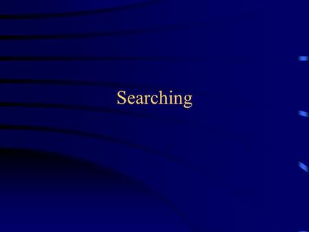 Searching. Searching an array of integers If an array is not sorted, there is no better algorithm than linear search for finding an element in it static.