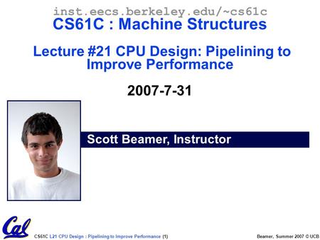 Scott Beamer, Instructor