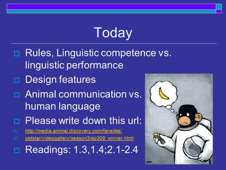 Today Rules, Linguistic competence vs. linguistic performance
