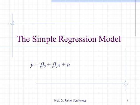 The Simple Regression Model