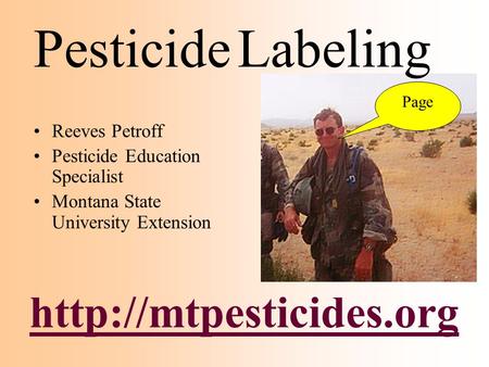 Pesticide Labeling  Reeves Petroff
