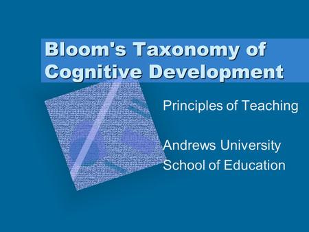 Bloom's Taxonomy of Cognitive Development