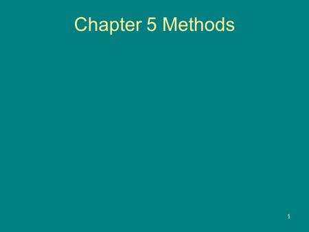 1 Chapter 5 Methods. 2 Introducing Methods A method is a collection of statements that are grouped together to perform an operation.