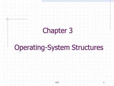 Os31 Chapter 3 Operating-System Structures. os32 Outlines System Components Operating System Services System Calls System Programs System Structure Virtual.