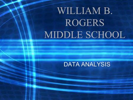 WILLIAM B. ROGERS MIDDLE SCHOOL DATA ANALYSIS. OBJECTIVES Present data in a useful way that will inform instruction in a targeted way to boost achievement.