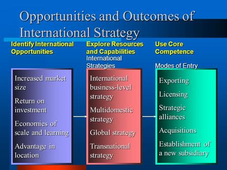 Opportunities and Outcomes of International Strategy