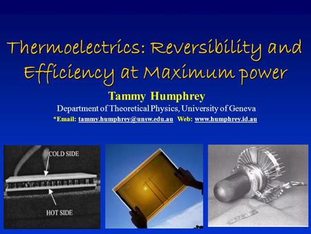 Thermoelectrics: Reversibility and Efficiency at Maximum power