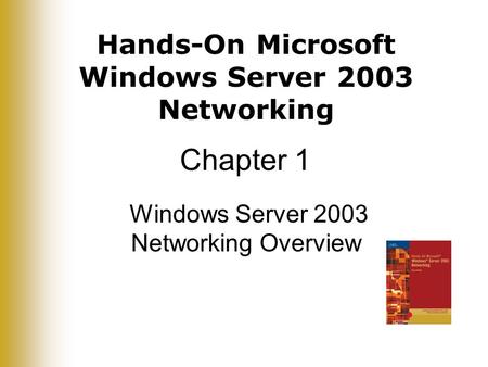 Hands-On Microsoft Windows Server 2003 Networking Chapter 1 Windows Server 2003 Networking Overview.