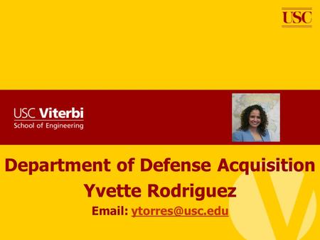 Department of Defense Acquisition Yvette Rodriguez