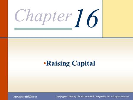 16 Raising Capital.