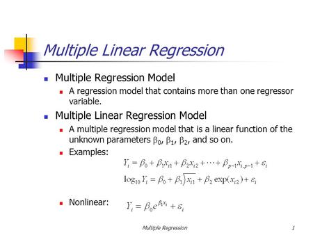 Multiple Linear Regression