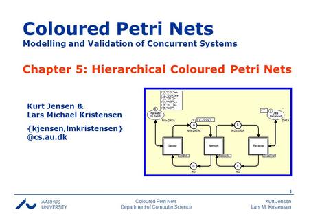 Kurt Jensen Lars M. Kristensen 1 Coloured Petri Nets Department of Computer Science Coloured Petri Nets Modelling and Validation of Concurrent Systems.