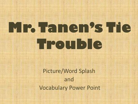 Picture/Word Splash and Vocabulary Power Point