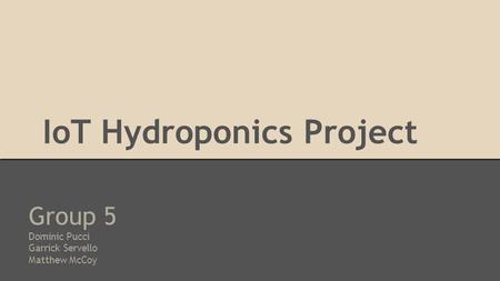 IoT Hydroponics Project