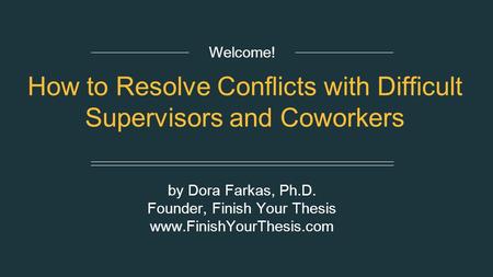 How to Resolve Conflicts with Difficult Supervisors and Coworkers