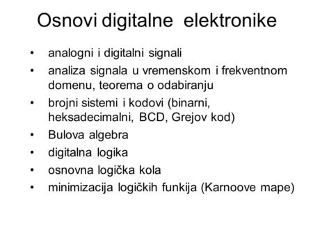 Osnovi digitalne elektronike