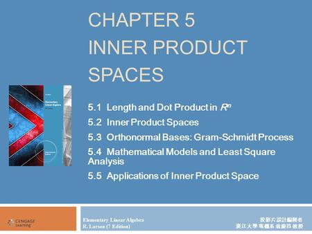 CHAPTER 5 INNER PRODUCT SPACES