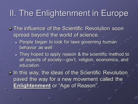 Science and the Enlightenment