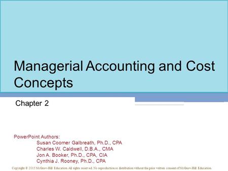 Managerial Accounting and Cost Concepts